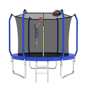 8FT ASTM Approved Outdoor <b>Trampoline</b> with Basketball Hoop Reinforced Type and Enclosure Net Fun <b>Jumping</b> Toy - Product Image 5