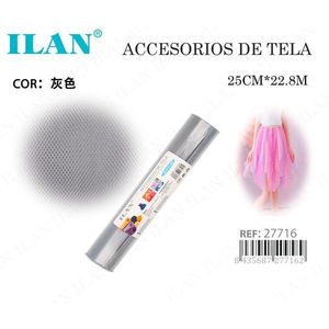 Tessuto a rete americano Ilan Grey 25 cm x 22,8 m per accessori di sartoria - Product Image 3