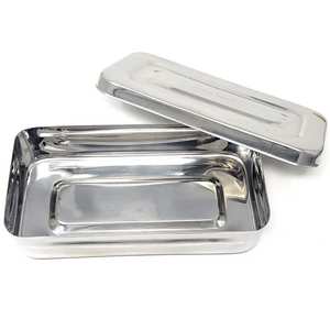 Caja de esterilización para instrumentos dentales quirúrgicos, bandeja de esterilización en autoclave de acero inoxidable, 8 x 4 x 2 pulgadas, certificación CE médica - Product Image 1