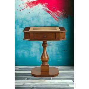 Tavolo da gioco reversibile Bishop Cherry Finish per scacchi e dama con vassoio da gioco, dita non incluse - Product Image 4