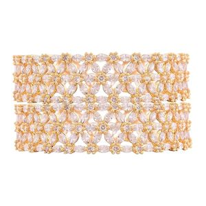 Elegant Gold Plated Alloy Bangle Set Women's Classic Bangles Wedding Jewelry <b>Gift</b> Fashion FRBJ-2012 - Product Image 2