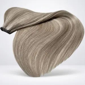 Cabello Humano Remy Indio Rubio Ceniza, Doble Trama, Cutícula Completa, Base de Seda, 100% Densidad, Longitud Personalizable en Una Sola Dirección - Product Image 3