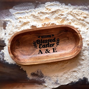 Bandeja de Servir Personalizada de Madera de Acacia para Pascua, Plato Ovalado Hecho a Mano, Grabado Personalizado, Regalo Rústico y Duradero para el Hogar - Product Image 5