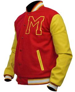 Custom Chenille Patches Logo Letterman Varsity <b>Men</b> Baseball <b>Jackets</b> With Leather Sleeves - Product Image 4