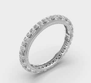 18K White <b>Gold</b> Plated Diamond Tennis Bracelet Round Brilliant Cut Channel <b>Set</b> Classic Women's Wedding Jewelry IGI Certified - Product Image 2
