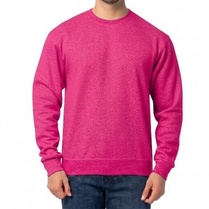 Sudadera de Cuello Redondo para Hombre, Color Fucsia Jaspeado, Mezcla de Algodón Suave, Corte Regular, Manga Larga, Informal, para Uso Diario - Product Image 4