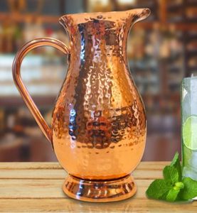 Ensemble de carafes en cuivre pour les ventes de la saison des fêtes, ensemble de service à eau en métal avec verres, durable, réutilisable, vaisselle de cuisine. - Product Image 3