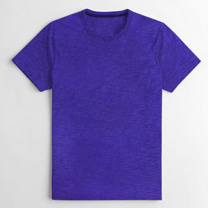 For Regular Fit Short Sleeve O-Neck Jersey Knitted Breathable T-Shirt Men's Casual Solid Color Blank 100% Cotton Plain Dyed - Product Image 5