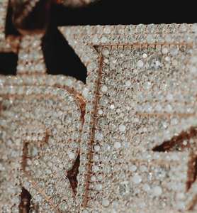 Colgante de letra con incrustaciones de Moissanita VVS de corte brillante redondo y engaste de bisel, de plata de ley personalizada, joyería de fiesta estilo Hip Hop - Product Image 2