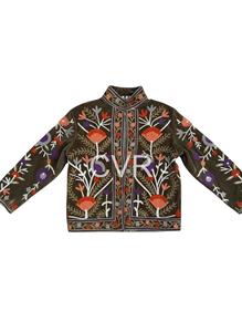<b>Chinese</b> Style Hand Embroidered Floral Cotton <b>Jacket</b> Mandarin Collar Full Sleeve Casual Outerwear Autumn Wear Adult Size - Product Image 1