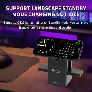 Support de chargeur sans fil rapide multifonction 15W pour iPhone Samsung <span class=keywords><strong>Air</strong></span> Pods avec fonction magnétique - Product Image 2