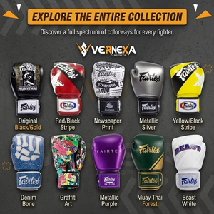 ถุงมือชกมวย Fairtex รุ่นขายดีที่สุด ผลิตตามสั่ง (OEM) หนังพรีเมียม สำหรับคิกบ็อกซิ่ง พิมพ์ลายดิจิตอลตามต้องการ ถุงมือมวยไทย - Product Image 5