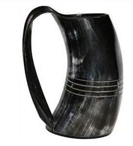 Taza de Cuerno de Búfalo Artesanal HASAN CRAFT HC-0001 con Asa, Diseño de Lujo, para Adultos, Ecológica, para Uso Doméstico - Product Image 4