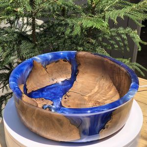 Luxury Eco-Friendly Wooden and Resin <b>Bowl</b> Essential for Serving Fruits Snacks Food for Dining - Product Image 1