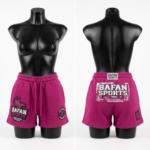 กางเกงขาสั้นผู้หญิงผ้าฟลีซเนื้อฝ้าย ระบายอากาศได้ดี สีชมพู เอวยางยืด สกรีนโลโก้ตามสั่ง - Product Image 5