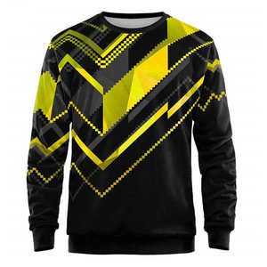 Men's Geometric <b>Wolf</b> Print Crew Neck Sweatshirt Regular Fit Casual Pullover Knitted Polyester Autumn Wear - Product Image 3