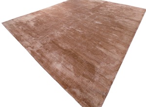 Handwoven Burnt Orange Silk Rug, Modern Minimalist Carpet - Product Image 3