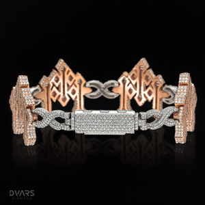 Pulsera VVS1 Chrome Infinity Link con Moissanita de Corte Brillante, Pasa el Test de Diamantes, Plata de Ley 925, Lujo, Bañada en Rodio GCI - Product Image 3