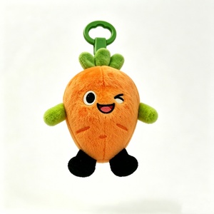 Llavero de peluche de zanahoria naranja y verde personalizado, llavero de peluche de zanahoria con cara parpadeante, peluche de zanahoria bordado, pequeño llavero de peluche de zanahoria - Product Image 4