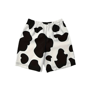 Men's Casual <b>Cow</b> <b>Print</b> Shorts Elastic Waist Breathable Polyester Summer Shorts - Product Image 4