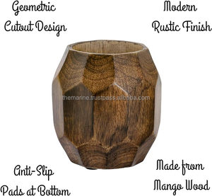 Portalápices de madera para escritorio, mesa de oficina elegante, soporte para taza de lápiz, bonito organizador de escritorio de madera para pinceles de maquillaje - Product Image 4
