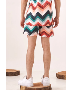 Shorts de Diseño Zig Zag de Primera Calidad, Estampados, Casuales, para Uso Diario, Tela Suave y Transpirable, Shorts de Moda para Vacaciones de Verano en la Playa - Product Image 2