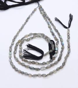 Cuentas de labradorita natural facetada ovalada de 4x6 mm, cuentas ovaladas de labradorita, cuentas facetadas de labradorita para la fabricación de joyería. - Product Image 1