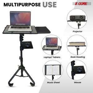 Support de projecteur 5-en-1, trépied réglable 71 pouces, chariot portable pour ordinateur portable avec 2 étagères et support de téléphone - Product Image 4