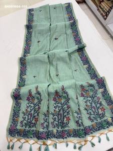 Sari en coton Muga de qualité supérieure, doux, avec bordure tissée à motifs dispersés, et pallu Jamdani tissé en Resham – Mode féminine - Product Image 2