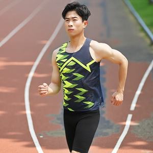 Conjunto Deportivo de Verano para Hombre de Secado Rápido, Cuello Redondo, Diseño Geométrico, Ropa de Entrenamiento para Maratón y Fitness para Estudiantes Atletas - Product Image 2