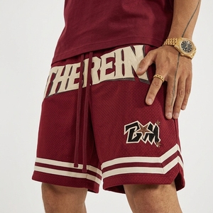Wholesale Men's Basketball Shorts Mid Waist Quick Dry Breathable Elastic Polyester Cotton Embroidered Custom <b>Hip</b> Hop Athletic - Product Image 1