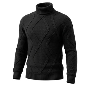 เสื้อสเวตเตอร์ผู้ชายทรงเข้ารูป คอสูง คอกลม พิมพ์ลายตัวอักษร สำหรับฤดูหนาว สวมใส่สบาย ระบายอากาศได้ดี ไม่หด ไม่ยับ - Product Image 4