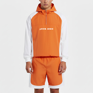 Conjunto Deportivo de 2 Piezas para Hombre, Estilo Urbano, Ajuste Holgado, Resistente al Viento y al Agua, con Logotipo Personalizado y Bloques de Color - Product Image 1