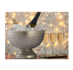Bol à glace rond en acier inoxydable durable, motif floral, le plus vendu, pour bouteilles de vin et de bière, idéal pour les mariages et les réceptions. - Product Image 3