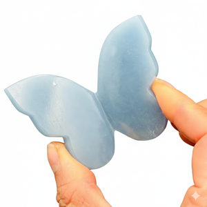 Vente en gros d'ailes de papillon 3D en angelite naturelle, sculpture sur cristal, pierre énergétique, spécimen minéral de guérison, décoration pour la maison et le bureau - Product Image 5