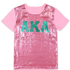 T-shirt rose personnalisé à sequins, manches courtes, col rond, motif graphique scintillant, haut décontracté et tendance, vêtement de fête étincelant pour femme, tenue élégante - Product Image 1