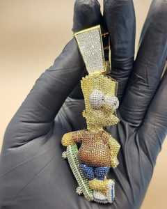 จี้แฟชั่นฮิปฮอปประดับเพชรโมอิสซาไนต์ VVS จี้ตัวอักษรสั่งทำ จี้ตัวการ์ตูนสั่งทำ เงินแท้ 925 จี้ของขวัญ - Product Image 1