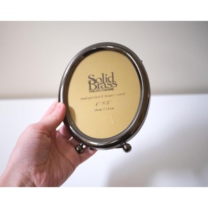 Solid Stainless Steel Oval Photo <b>Frame</b> 4x5 Inch Hand Polished Tabletop Metal Picture <b>Frame</b> - Product Image 4