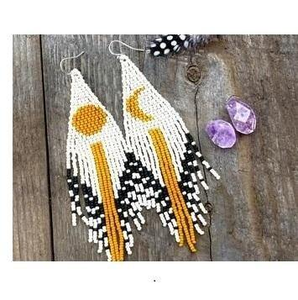 Handmade Women's <b>Cute</b> Embroidery Sic'em Design Customized Logo Flower Style Lightweight Glass Seed Beads <b>Earrings</b> - Product Image 4