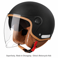Casque de moto demi-face de haute qualité pour adolescents avec double visière en ABS, réglable pour la conduite urbaine, utilisable en toutes saisons