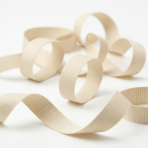 ริบบิ้นโกรเกรนสีครีมขนาด 10 มม. จากนีลคามัล อินดัสทรีส์ ผ้าทอลายทึบ สำหรับงานเย็บปักถักร้อย ห่อของขวัญ และบรรจุภัณฑ์ - Product Image 1