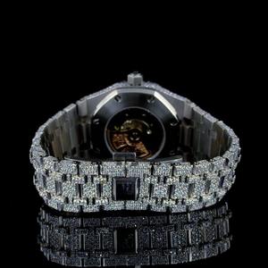 Reloj de Diamantes Estilo Hip-Hop, Lujoso, con Incrustaciones Completas de Diamantes VVS Moissanite, Mecánico, Brillante, para Hombre - Product Image 3