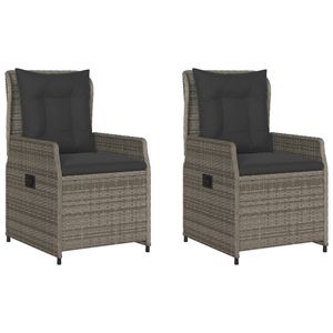 2pcs Gray Poly <b>Rattan</b> <b>Reclining</b> Patio <b>Chairs</b> - Product Image 2