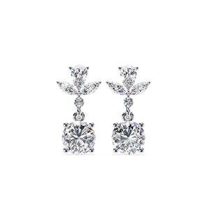 REYES Trendy Hip Hip Jewelry GRA Certificated 925 <b>Sterling</b> <b>Silver</b> Round Cut 2 Carat Moissanite Drop Earrings for Women - Product Image 5