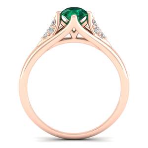 Bijoux REYES en argent sterling 925, anneaux sertis d'émeraudes rondes de 0,5 carat pour femmes, bijoux en moissanite certifiés GRA - Product Image 4