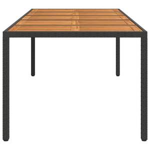 <b>Black</b> Poly Rattan Garden Table 98.43 X 39.37 X 29.53 In With 8 Chairs Teak Top Steel <b>Frame</b> Outdoor Furniture Set - Product Image 4