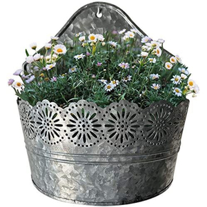 Maceta de pared de metal galvanizado estilo granja, colgante, para interior, para decoración del hogar y jardín. - Product Image 2