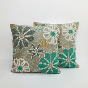 Funda de Cojín Moderna Bordada a Mano con Cuentas y Estampado Cuadrado para Decoración de Sala de Estar - Product Image 5