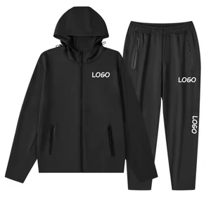 Ensemble de survêtement personnalisé OEM à capuche zippé, pantalon de jogging en molleton technique, ensemble deux pièces de sport, vente en gros, logo personnalisé, survêtement de jogging pour homme - Product Image 2