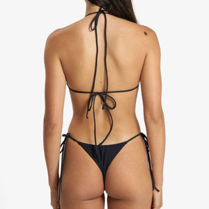 Maillot de bain bikini 2 pièces personnalisable avec logo, motif uni, service OEM, antibactérien, respirant, vêtements de plage pour femmes - Product Image 2